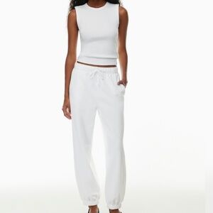 NWT TNA Aritzia Airy Fleece White Sweatpants